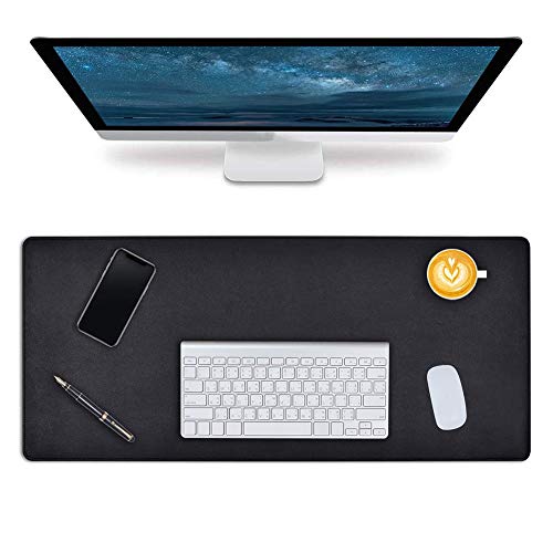 Sous-main en cuir avec base en suède haut de gamme pour bureau design et soigné