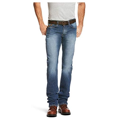 Calça jeans masculina ARIAT M3 ajuste solto perna reta, Carbine, 30W x 34L