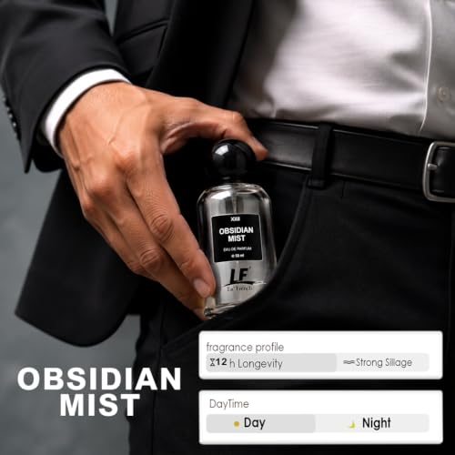 Image of La French Obsidian Mist Unisex Perfume 50ml | Long-Lasting Eau de Perfume | Premium Luxury Fragrance for Men & Women | Fresh, Woody & Musky Scent