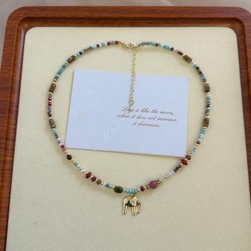 Collier éléphant de bon augure comme chaîne de pull pour femme