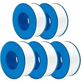 SmaringWing 5 Rolls Teflon Tape for Plumbing, Extra Long Plumbers Tape, PTFE Industrial Pipe Sealant Thread Seal Shower Head, Garden Hose Faucets, Water Sealing (0.71Inch*590Inches) White