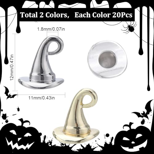 SUNNYCLUE 1 Box 40Pcs Wizard Hat Charm Hat Charms Witch Halloween Christmas Magic 3D for jewellery Making DIY Bracelets Necklace Earrings Hift Supplies - Image 2