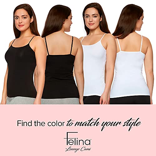 Felina Micro Modal Women’s Cami - Adjustable, Workout Top, Seamless Tank Top For Women (3-Pack) (Black White, Medium) #TOP5