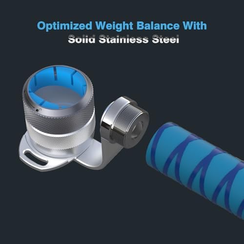 VR Cricket Bat Attachment for iB Cricket - Aluminum Short Cricket Bat Handle Accessory Compatible with Meta Quest 3/3s, Q2 and Q Pro Enhance Immersive VR Game Experience- Right(Blue) - 5
