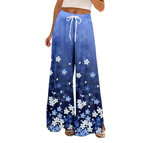 Pantalon sarouel d'été femme coupe Palazzo fluide et léger