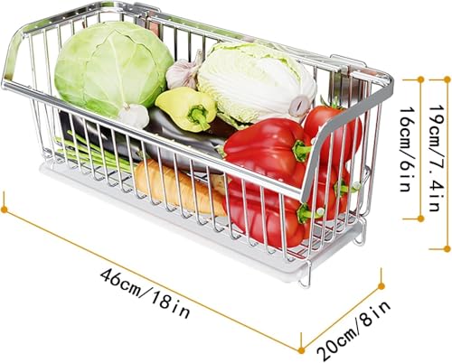 Cesta de despensa silver con 2 baskets para el almacenamiento de verduras 3