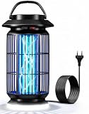 ROVLAK Insektenvernichter Elektrisch mit LED Licht, 4000V Mückenlampe Innen & Außen, 365nm UV Mückenfalle, IPX4 Wasserdicht, 100㎡ Abdeckung Fliegenfalle Lampe für Schlafzimmer, Balkon & Camping
