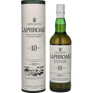 Laphroaig 10 ans Islay Single Malt Scotch Whisky avec étui, Whisky Écossais 40% – 70cl