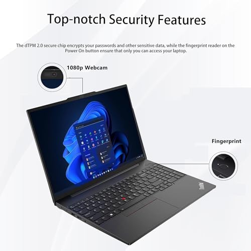 Image of Lenovo ThinkPad E16 Gen 3 Business Laptop | 16 inch FHD+ | Intel Ultra 7 255H | 16GB RAM | 512GB SSD | Fingerprint | Backlit KB | HDMI | FHD Webcam | Wi-Fi 6E | Win 11 Pro | AI - Black