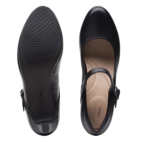 Clarks Damen Ambyr Joy Pump, Schwarz Leder, 8 Wide – Ansicht 8