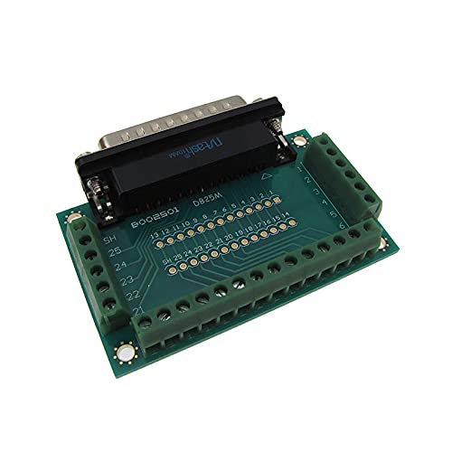 DB25 Male Signals Breakout Board Screw terminals Parallel Right Angle 3.96