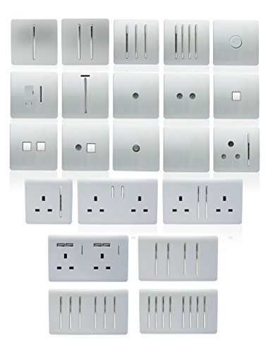 Trendi Art-FSSI Kunstvoller moderner glänzender Schalter mit abgesichertem Stichleiter, silberfarben