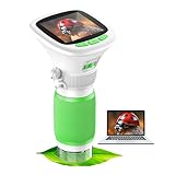 Microscope for Kids, EDCREATY 200X-1000X Portable Pocket Handheld Microscope, 2.4 High-Definition Screen, 200W Pixels for Birthday Christmas Holiday Toys Gifts for 5 6 7 8 9 10 11 12 Kids(White+Green)