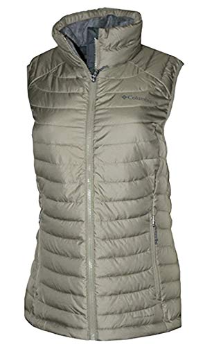 Columbia Women's White Out Puffer Omni Heat Full Zip Insulated Vest (Sage, Small)