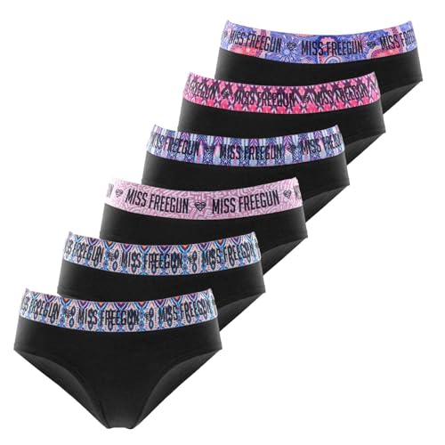 FREEGUN Lot de 6 Boxers Fille Coton (14-16 ans, Spe24)