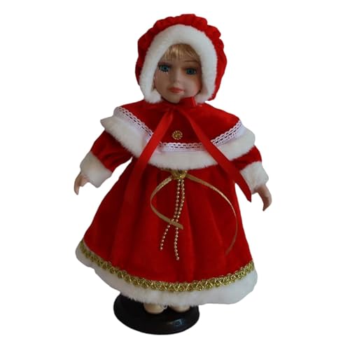 Amagogo Porzellanpuppe im Samtkleid, Ankleidepuppe aus mit geschminktem Gesicht, schöne stehende Figur in Kleidung, Schaufigur, Rot Amagogo Porzellanpuppe im Samtkleid, Ankleidepuppe aus mit geschminktem Gesicht, schöne stehende Figur in Kleidung, Schaufigur, Rot