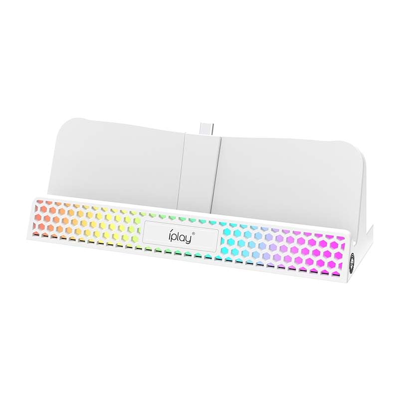 Generico Dock di ricarica per PlayStation Portal Console, stazione di ricarica portatile con luce RGB Supporto base di ricarica Accessori per PlayStation 5 Portal Console (Bianco)