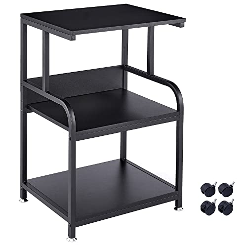 Fannova Printer Table With Wheels, 3 Tier Printer Stand With Storage Shelf For Home Office Organization, Rolling Cart Stand For Heat Press Microwave, Black #TOP25
