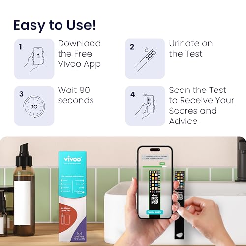 Image of Vivoo | The #1 Urine Test Strips & Keto Strips with App | Advanced Home Tracking for Nutrition, Ketones, Hydration, pH, and More | 1 Month / 4 Test