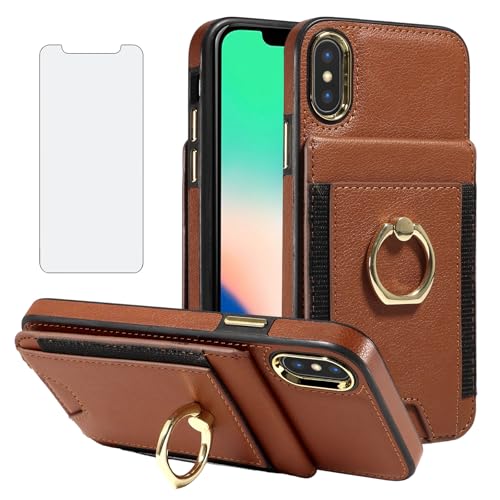 Étui portefeuille iPhone X Xs anti-choc et anti-RFID pour protéger écran et cartes
