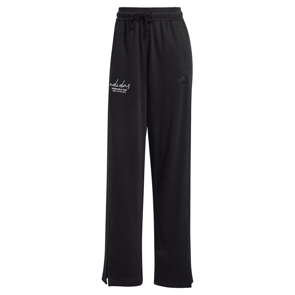 Adidas - Signature Graphic Embroidery French Terry Straight Leg Pant, Pantaloni Donna