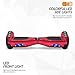 cho New Hoverboard Electric Smart Self Balancing Scooter with Built-in Speaker 6.5“ LED Wheels and Side Lights Safety Certified (Chrome Red)