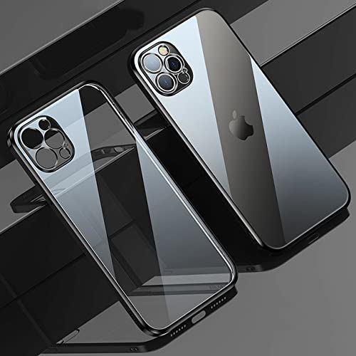 Coque iPhone 12 Pro noire de finition galvanisée effet brillant premium