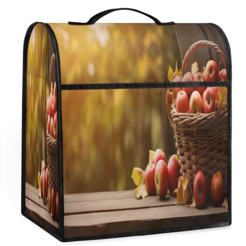 Coffee Maker Cover Apples Pattern Kitchen Appliance Covers Small Appliance Covers Blender Cover Juicer Cover Dust Covers for Kitchen Appliances with Top Handle and Pockets,Washable,C93