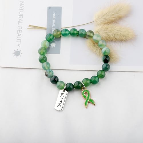 WSNANG Organ Donation Appreciation Gift Green Ribbon Mental Health Awareness Bracelet Kidney Donor Transplant Gift4