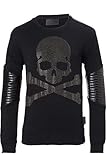 philipp plein shirt outlet Elasticated Hem and Cuffs Philipp Plein Herren Sweatshirt black/black XXL