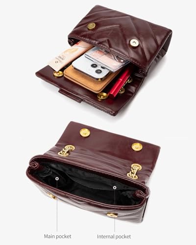 Image of Rejolly Rainbow Stripe Crossbody Shoulder Bag for Women Color Blocking PU Leather Colourful Purse with Chain Strap | PU Leather, with Chain Strap