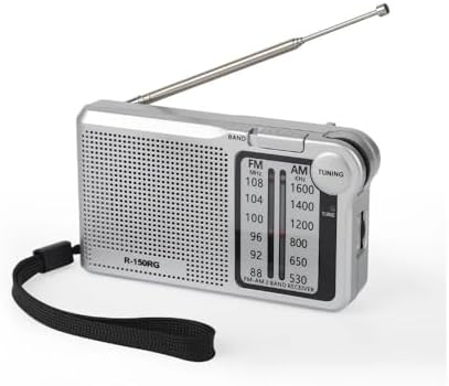 Rádio Portátil AM/FM, Rádio de Bolso, 2 Bandas, Alimentação por 2...