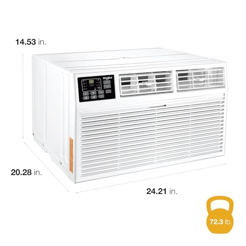 Image of Whirlpool 12,000 BTU 230V Through-the-Wall Air Conditioner with Supplemental Heat, Dehumidifier and Remote, Wall AC Unit for Apartment, Living Room and Medium Rooms up to 550 Square Feet in White