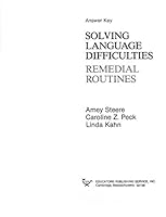 Solving Language Difficulties Remedial Routines Answer Key 0838893260 Book Cover