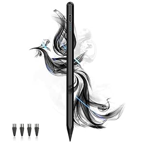 Stylus Pens for Touch Screens Power-Display Tablet Pen POM Tip Magnetic Digital Touch Pen Compatible with iPhone/iPad/iPad Pro/Lenovo/and Other iOS/Android Smartphone and Tablet Devices (Black)