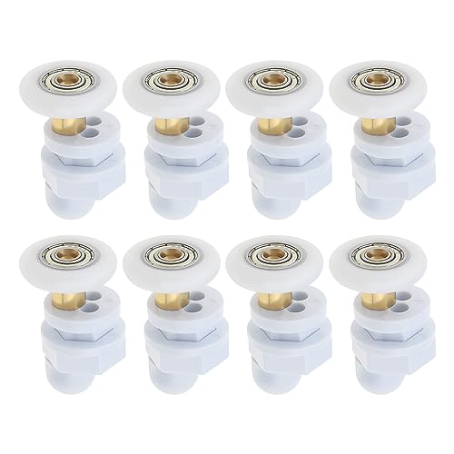 YINETTECH 8PCS Shower Door Rollers: Ultra-Quiet, Replacement Runners Wheels, 25mm Roller Diameter