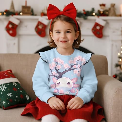Baby Girl's Pullover Toddler Kids Crew Neck Pullover Sweatshirt Cute Ruffle Casual Long Sleeve Shirts Fall Clothes3
