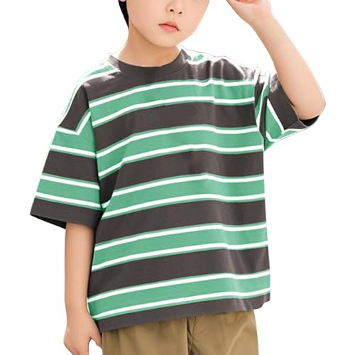 Boys Striped T Shirts Oversized Loose Fit Summer Tshirts Tops Crew Neck Cute Kids Sport Casual Tees Soft Outfits