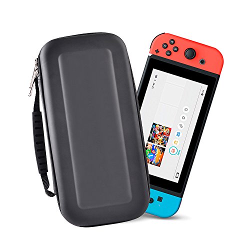 Etui pour Nintendo Switch Myguru Housse de Transport rigide pour Nintendo Switch, Version améliorée Sac de Stockage avec une Protection Ecran et Thumb Caps fournis-Noir