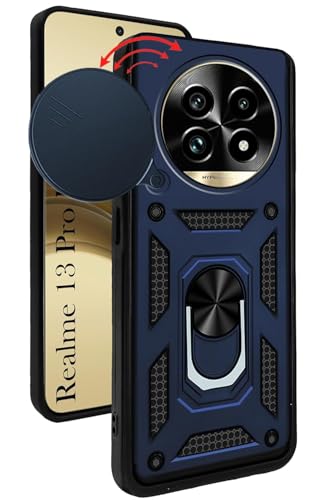 Image of AIBEX Back Cover for Realme 13 Pro 5G / Realme 13 Pro Plus 5G | D10 Tough Armor Case | Sliding Camera Shield | 360 Protection | Kickstand Ring Holder | Military-Grade Shockproof Bumper Case