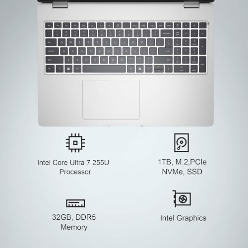 Image of Dell Pro 16 (Next Gen Latitude 3550) Business AI PC Laptop (16 inch FHD+ Anti-Glare, Intel 12-Core Ultra 7 255U, 32GB DDR5, 1TB SSD), Backlit, 1080p IR Webcam, Thunderbolt 4, Wi-Fi 6E, Win 11 Pro, PC16250
