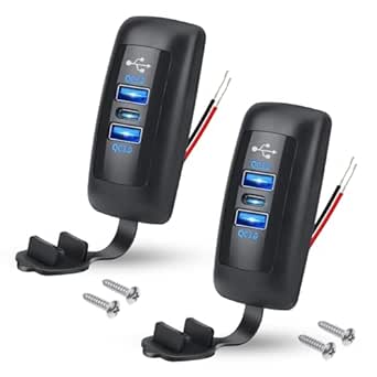 Linkstyle 12V USB Outlet, Dual 5V 2.1A USB-A Charger Socket Power Outlet With Red LED For 12V/24V RV Boat Marine