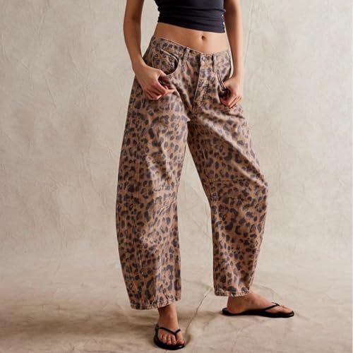 Women's Casual Loose Jeans Street Retro Mid Waist Casual Pants Fashionable Pants2