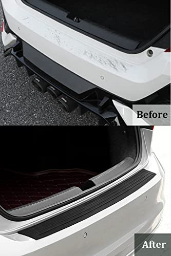 Pincuttee Rear Bumper Protector Guard For Car,Universal Black Rubber Scratch,Resistant Trunk Door Entry Guards,Accessorie Trim Cover Universal(1 Pack,Black Sport) #TOP2