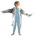 Glaphy Halloween Grey Spider Web Bathrobe Hooded PJ Robe Soft Fleece Robe Pajama Sleepwears 2-12 Years