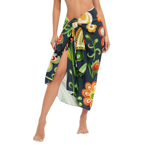 Cartoon Childish Paisley Pattern Pattern Olive Cover Up Dress Junior Soft Cover Ups For Swimwear Beach Dresses 45x70in2