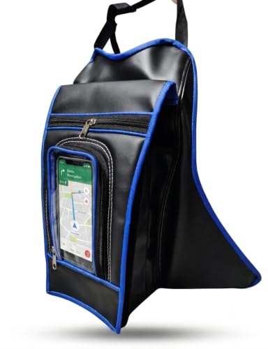 Image of Bike Tank Cover Compatible with Unicorn, Pulsar, Apache and Glamour | Transparent Mobile Holder, Expandable Storage, Dual Zipper Pockets & Protective Side Flaps | Black