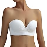 trägerloser bh 95d Vordere Schnalle: Strapless BH hat ein Frontknopfdesign, das stabiler ist. Kann die Brust stützen, nicht leicht abzurutschen. Und bequemer zu tragen. Super für kleine Brüste. Bringen Sie Ihre Brüste zusammen, damit sie größer aussehen.