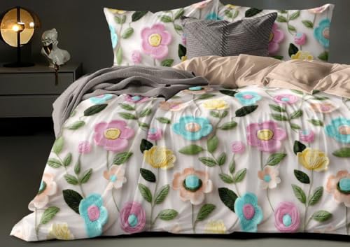Image of 1 Reversible Comforter Super King Size 108 x 108 Both Side Same Print 1 Bedsheet King Size 108 * 108 inches and 2 Pillow Cover 4 Pieces Bedding Set | AC Quilt | AC Dohar-Multicolor