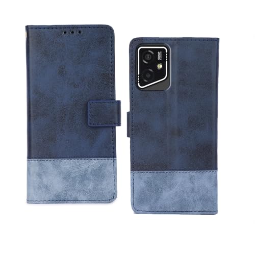 Image of amazon basics Lava Yuva Star 2 5G Flip Cover | Card Pockets Wallet & Stand | Flip Cover for Lava Yuva Star 2 5G (Double Blue)